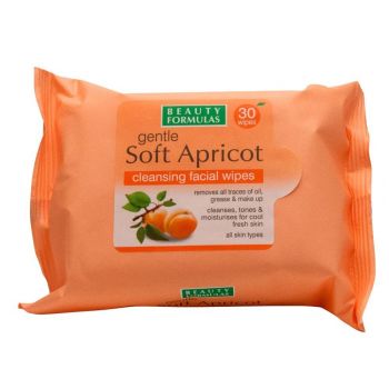 Morbide salviette detergenti per il viso all'albicocca