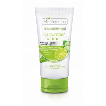 Scrub 3 in 1 al cetriolo e al lime per il viso