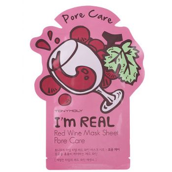 I'm Red Wine Mask Sheet Maschera per la cura dei pori Maschera per la cura dei pori.