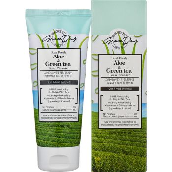 Schiuma detergente reale Fresh Aloe & Green tea Foam Cleanser