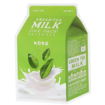 Maschera per il viso in un unico pack al latte di green tea