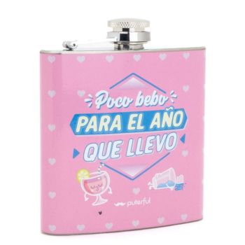 Fiaschetta in Alluminio "Poco bebo para el año que llevo"