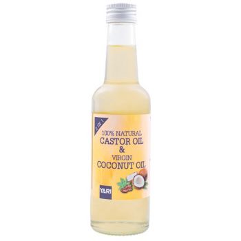 Combinazione di olio di ricino e olio di cocco vergine 100% naturale