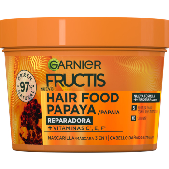 Fructis Hair Food Papaye Masque Réparateur 3 en 1 Pour Cheveux Abîmés