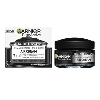 Pure Active Crema Idratante Opacizzante con AHA + BHA con Carbone Vegetale