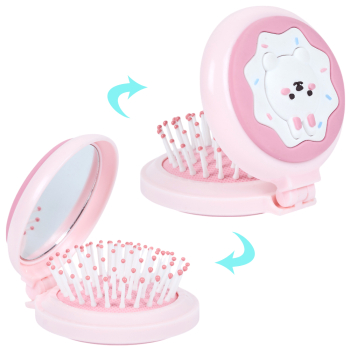 Brosse de Poche avec Miroir Kawaii