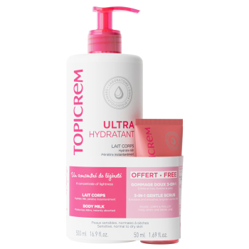 Pack Ultra Hydratant Lait Corporel + Exfoliant Doux 3en1