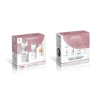 Siero doppio anti-pigment + Gel detergente + Pack fluido solare