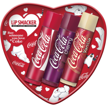 Set di balsami per labbra con cuore di coca cola