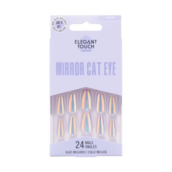 Unghie finte a specchio con occhi di gatto