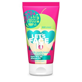 Tutti Frutti Let's Face It Gel detergente normalizzante per il viso con glicerina al 4% + Hydro Shot B5