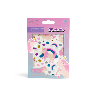 Tatuaggi corpo con glitter del piccolo unicorno
