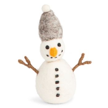 Pupazzo di neve con berretto grigio