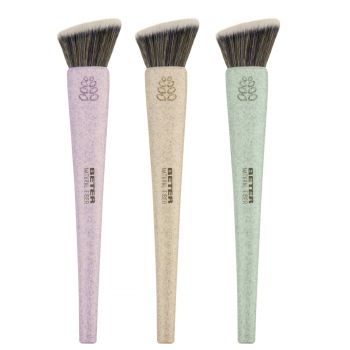 Pennello da trucco fluido Kabuki Flat Top in fibra naturale