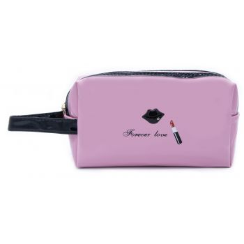 Beauty-case in pelle verniciata rosa &amp; rose