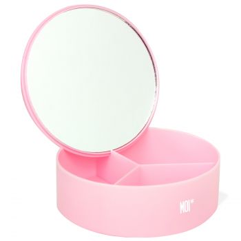 Specchietto Toilette con Base Organizer