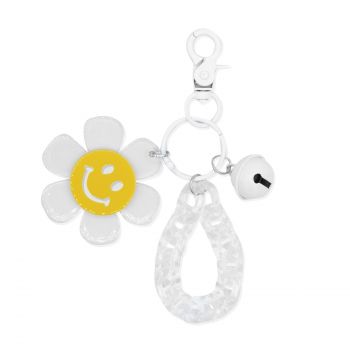 Porte-clés Fleur Smiley et Grelot
