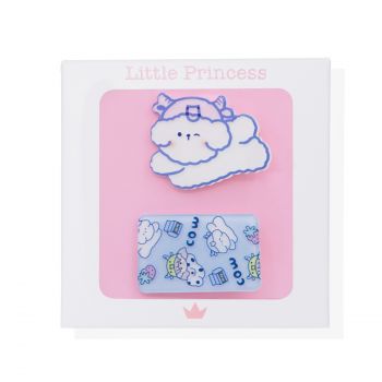 Little Princess Set 2 Clip Gatto Cute Blu