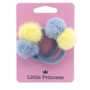 Little Princess Set 2 Gomme Pomponi Giallo e Blu