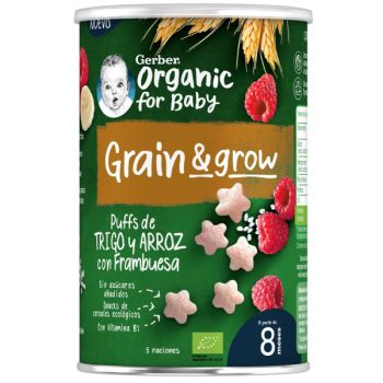 Organic Puffs di grano e riso con Lampone