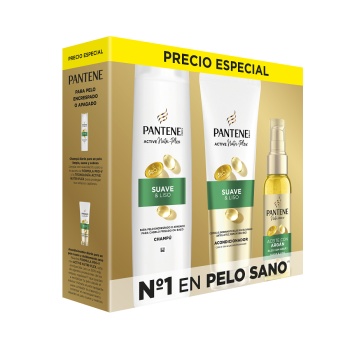Pro-V Suave & Liso Champú 325ml + Acondicionador 220ml + Aceite 100ml