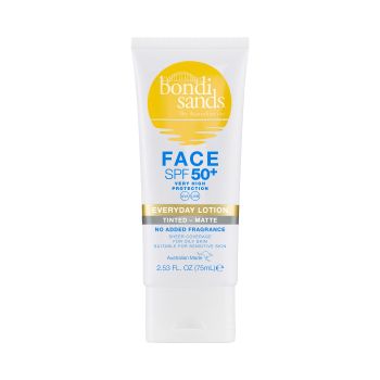 Lozione viso colorata matte senza profumo SPF50+