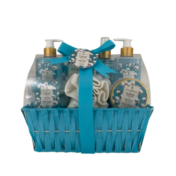Coffret Spa Cotton Flower Panier Bleu Coffret Spa Cotton Flower Panier Bleu