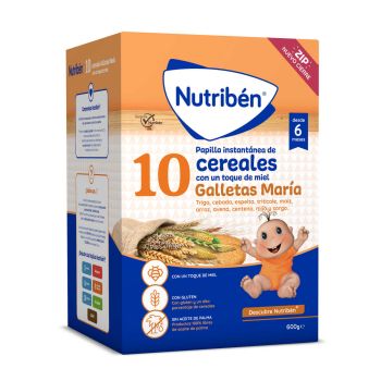 Pappa Istantanea 10 Cereali con un Tocco di Miele e Biscotto Maria