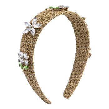 Cerchietto Oh My Hair con fiori di strass dorati