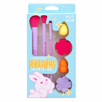 Pinsel- & Schwämmchen-Set Flowers