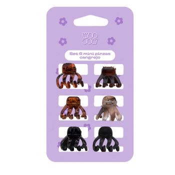 Set 6 Mini Mollette a Forma di Granchio