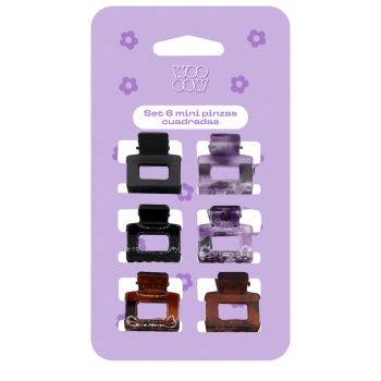 Set 6 Mini Mollette Quadrate