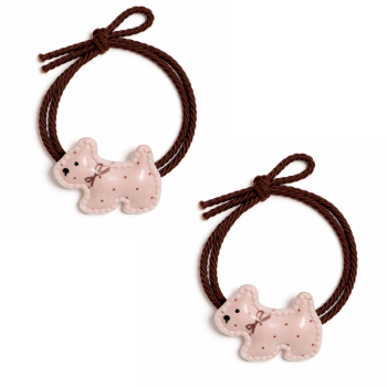 Set 2 Elastici per Capelli Charm Cagnolino