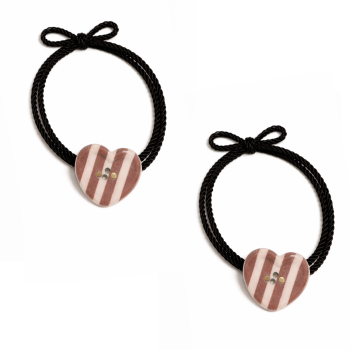 Set 2 Elastici per Capelli Charm Cuore