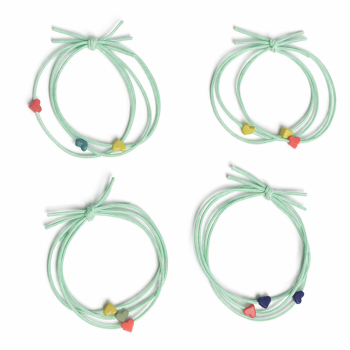 Set 4 Élastiques Wavy Hearts