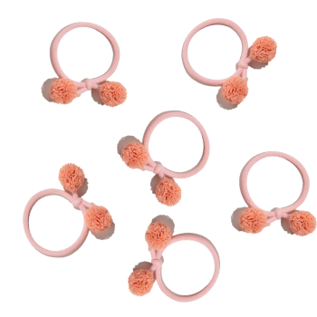 Set 6 Elastici per Capelli con Pompom