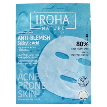Maschera viso anti-imperfezioni con acido salicilico, niacinamide, CICA e probiotici