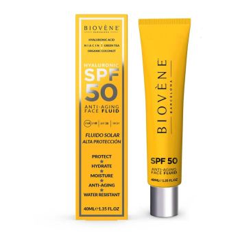Fluido viso antietà all'acido ialuronico SPF50