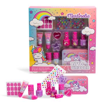 Set make-up unicorno per unghie e labbra