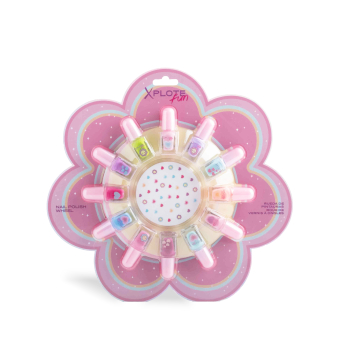 Xplote Set per unghie con fiori colorati e divertenti