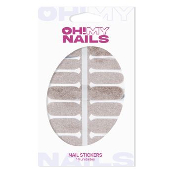 Oh My Nails Stickers Rose Gold Glitter