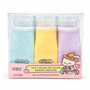 Set 3 Flacons de Voyage Pastel Square 100ML