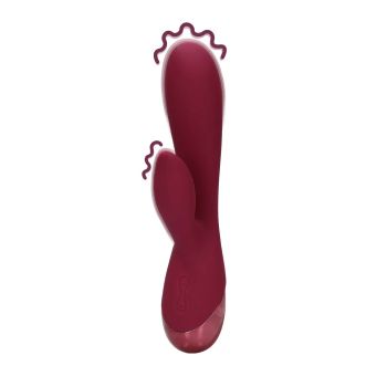 Vibratore Rabbit in silicone morbido Loveline by Shots Ciliegia scura