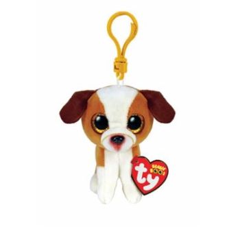 Portachiavi in peluche di cane marrone