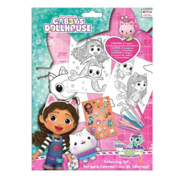 Gabby's Dollhouse Set Colorare e Adesivi