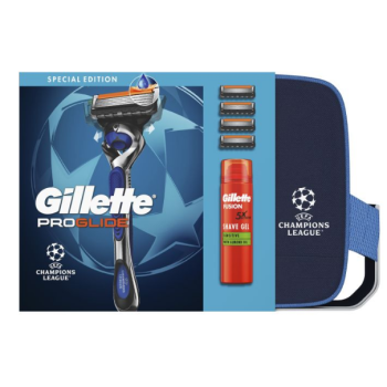 Kulturbeutel Champions League Proglide Rasierer + Ersatzklingen + Rasierschaum