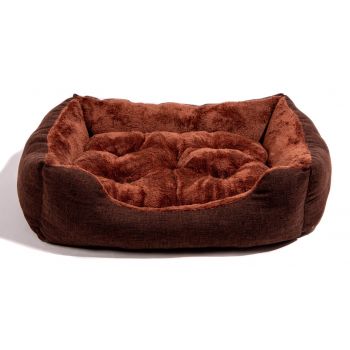 Letto per Animali domestici con Cuscino Velvet Marrone