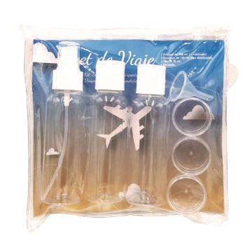 Set beauty case con flaconi ricaricabili