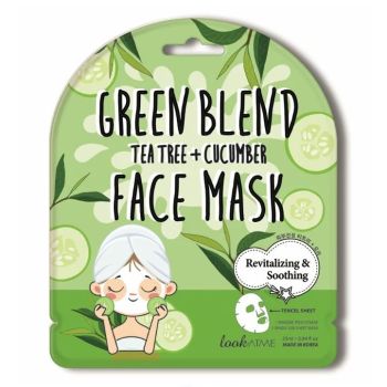 Maschera per il viso lenitiva e rivitalizzante con estratto di tea tree e cetriolo