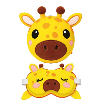 Cuscino da viaggio con mascherina Zoo Nap Giraffa